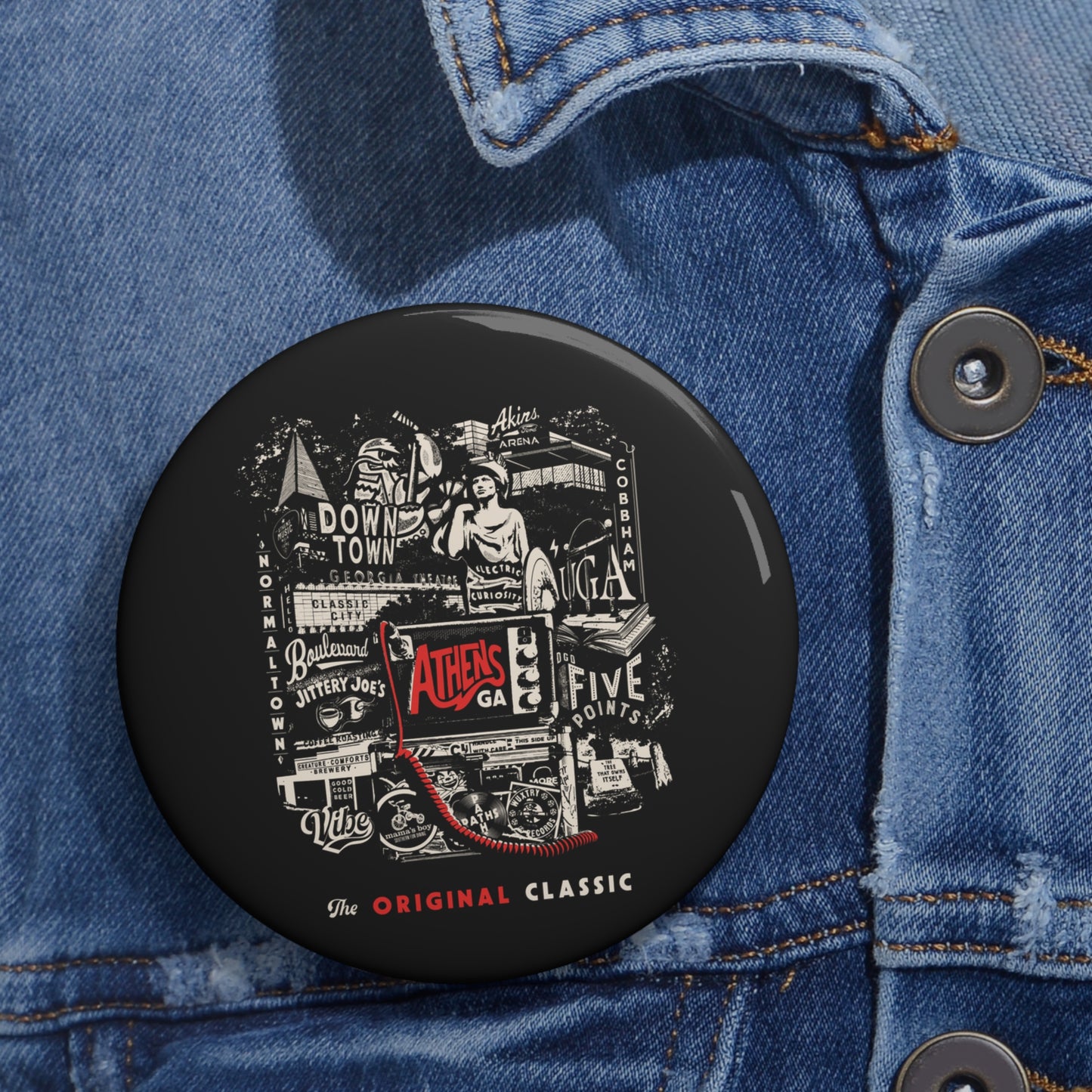 Athens GA "The Original Classic" Pin Button