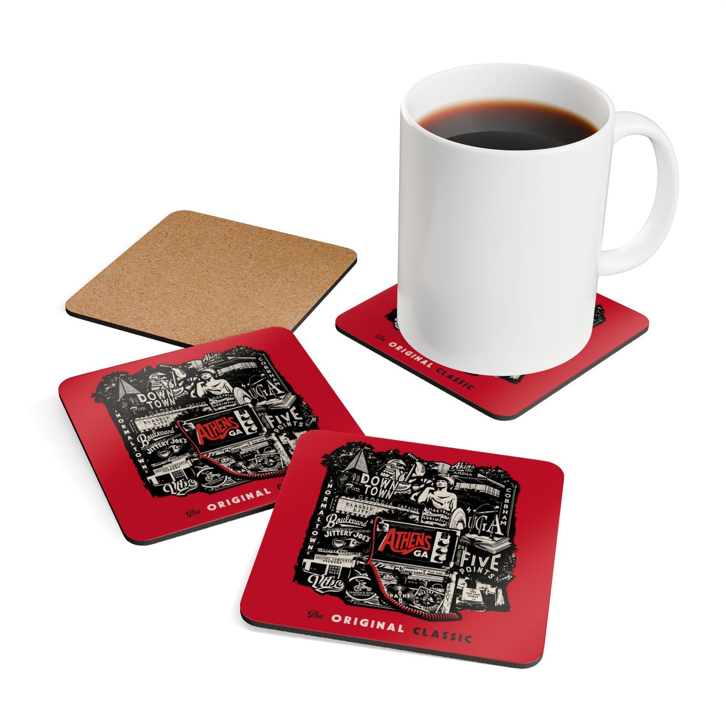 "The Original Classic" Athens GA Corkwood Coaster Set